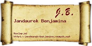 Jandaurek Benjamina névjegykártya